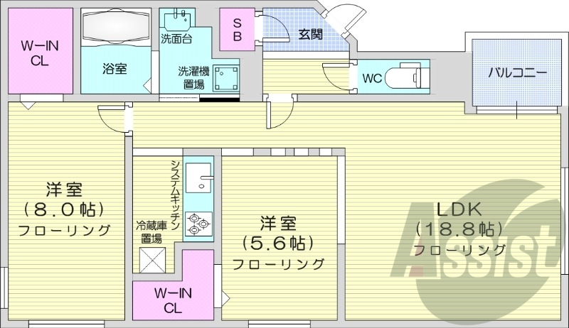 2階の間取り図