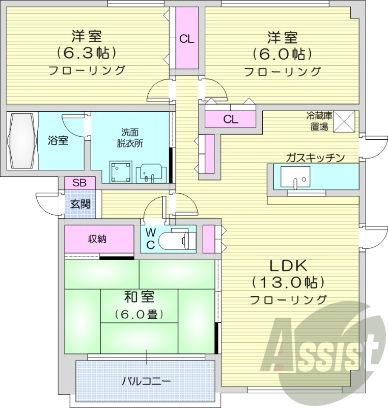 2階の間取り図