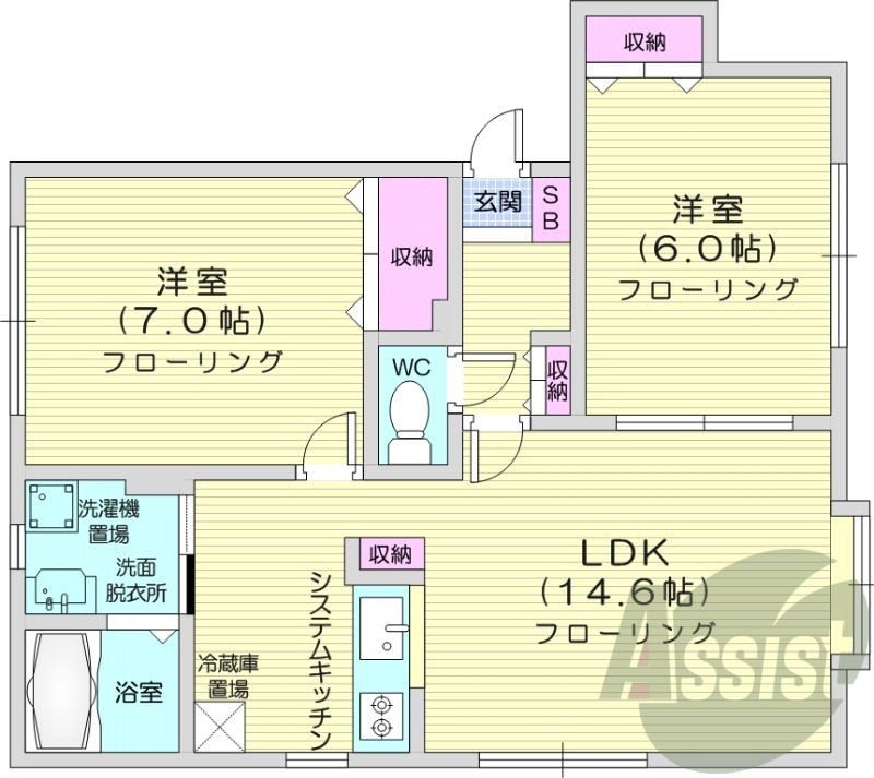 2階の間取り図