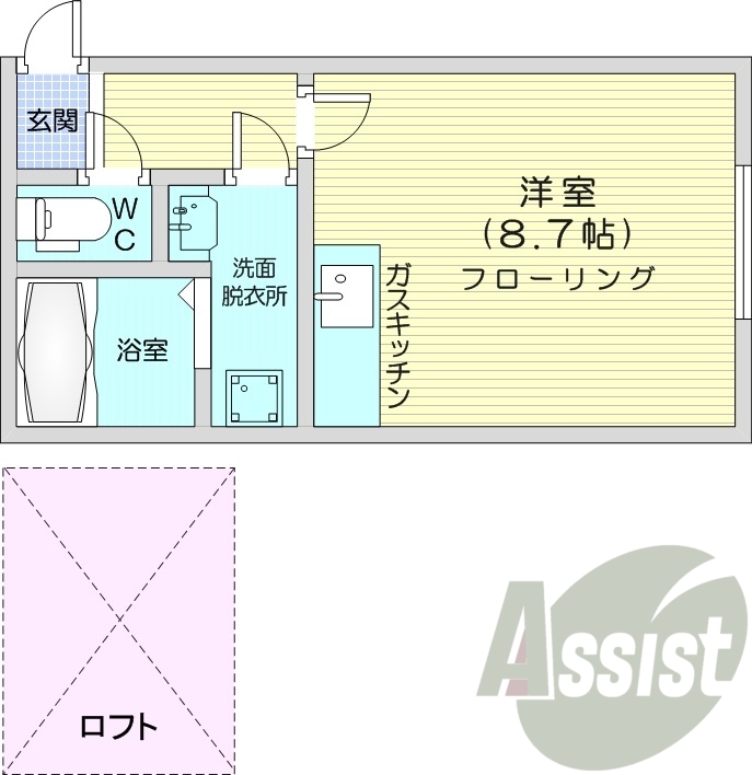 1R、独立洗面台、ネット使用料不要、灯油暖房