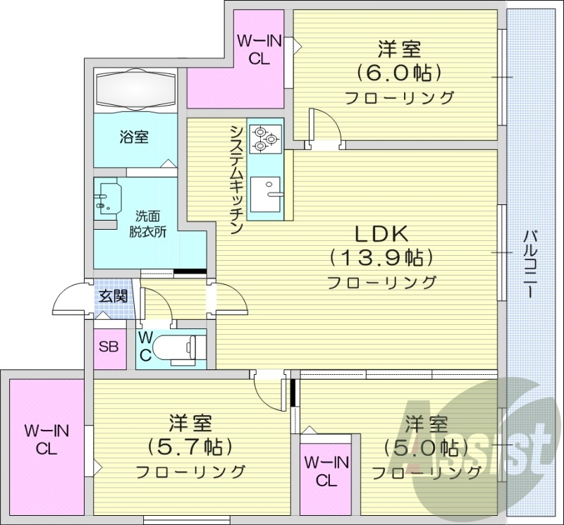 2階の間取り図