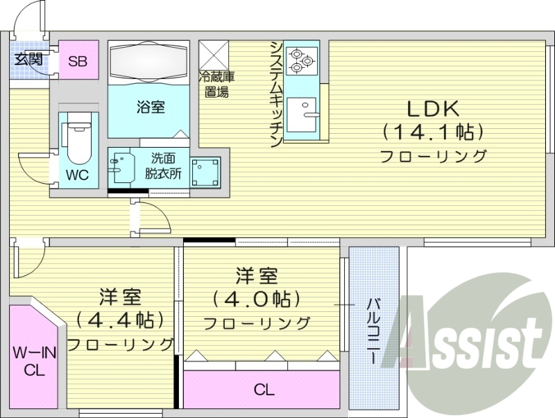 2階の間取り図
