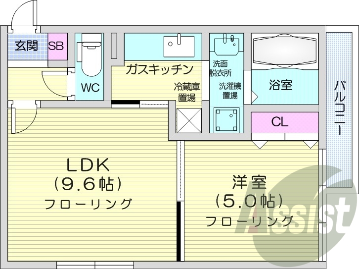 1LDK、灯油暖房、エアコン、角部屋、ＴＶインターホン