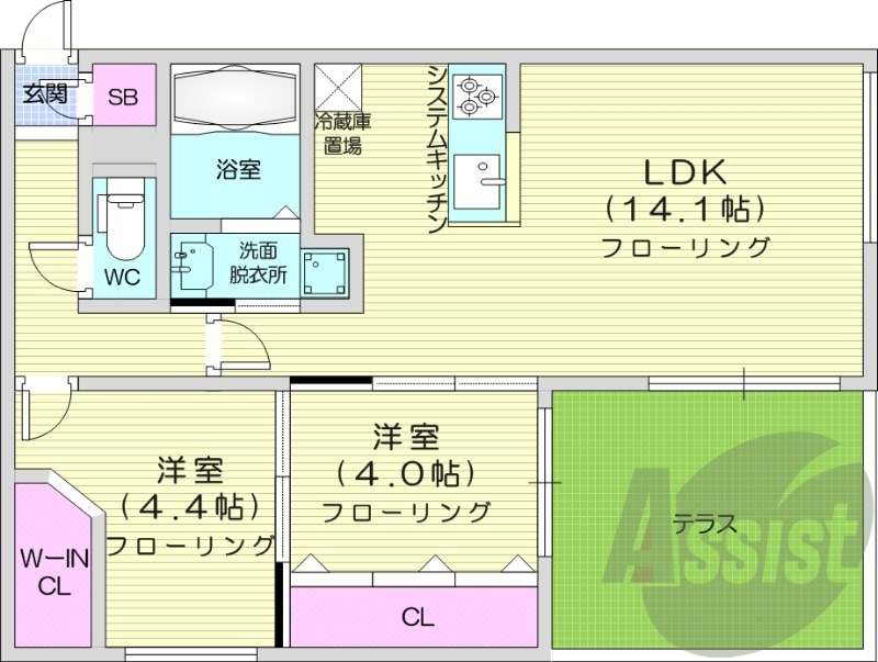 1階の間取り図