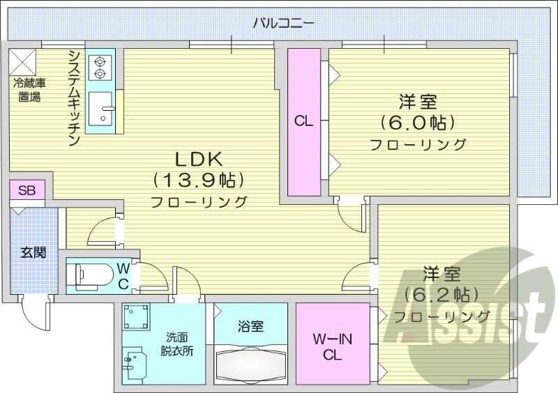 2階の間取り図
