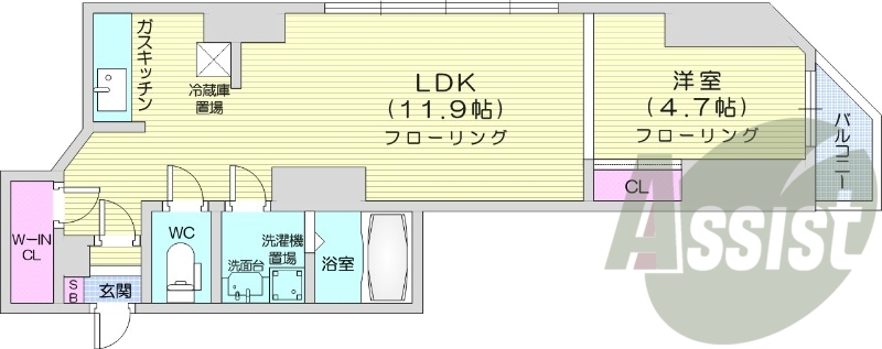 1LDK、灯油FF暖房、独立洗面台、オートロック、エアコン