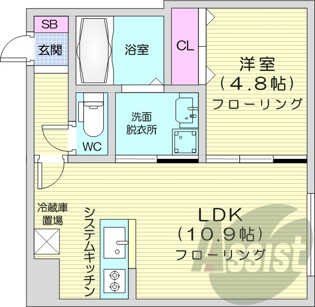 1LDK、エアコン、暖房、ネット無料
