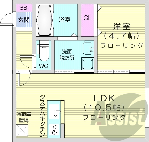 1LDK、エアコン、暖房、ネット無料