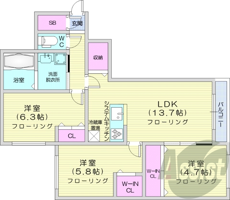 2階の間取り図