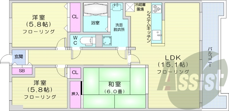 5階の間取り図