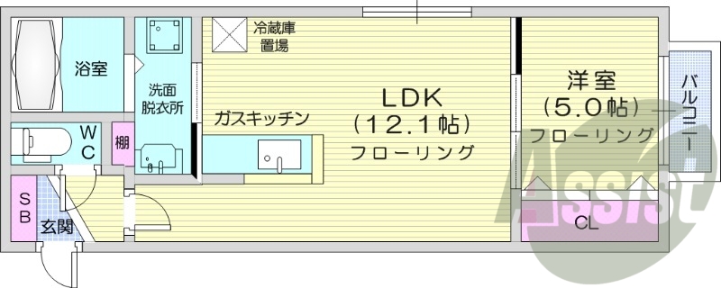 1LDK、エアコン、宅配ボックス、ネット無料、オートロック