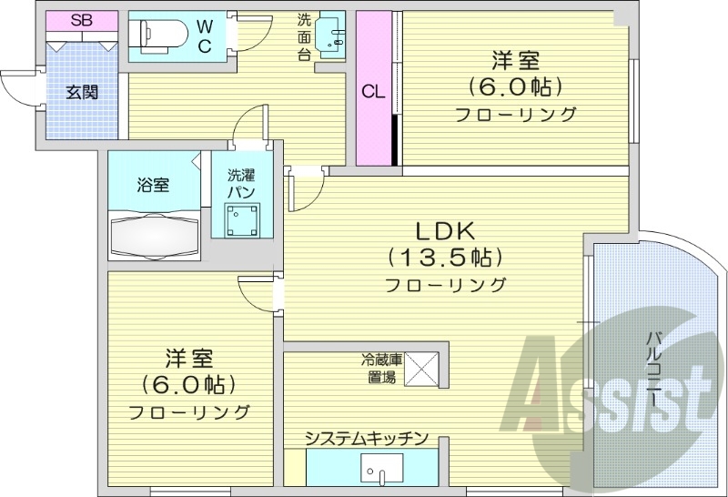 6階の間取り図