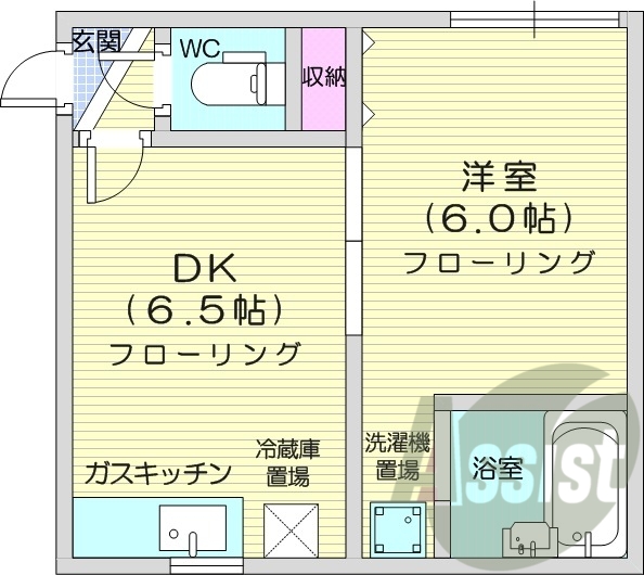 1DK、エアコン、独立洗面台、灯油ストーブ