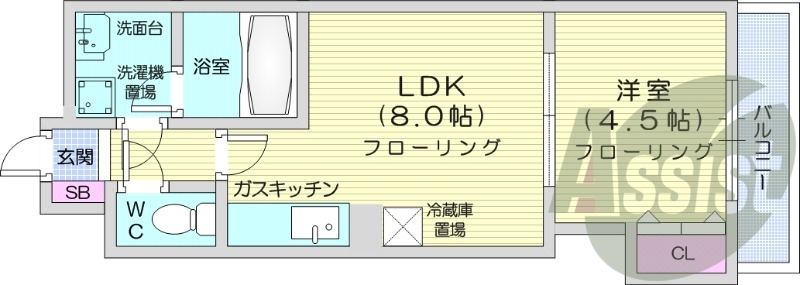 1LDK、エアコン、灯油暖房、ネット使用料不要