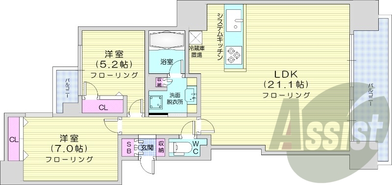 3LDK、都市ガス、エアコン、床暖房、追い焚き