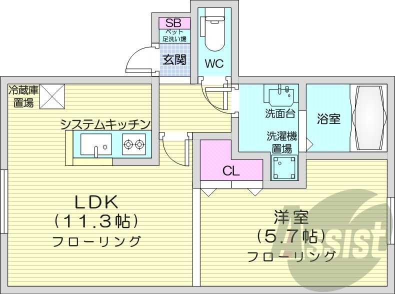 1LDK、灯油暖房、ペット可、モニターホン