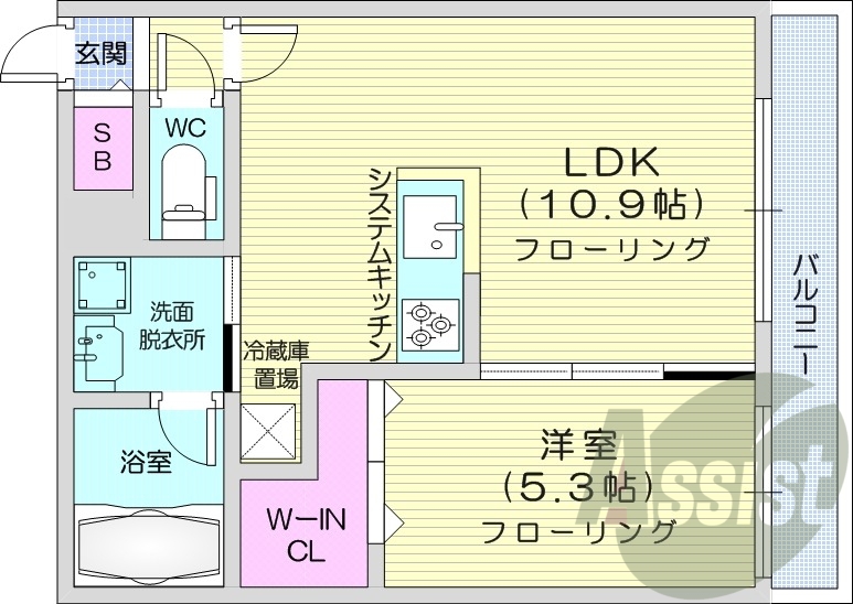1LDK、エアコン、ウォークインクローゼット、宅配ボックス