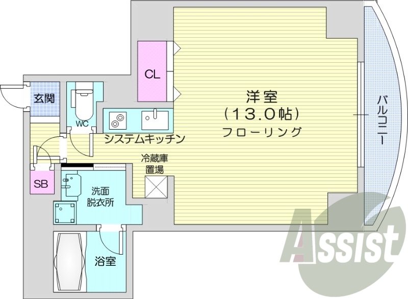 1K、エアコン、ネット無料、エレベーター