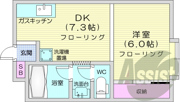 1DK、エアコン、灯油暖房、独立洗面台、ガスキッチン 1DK、エアコン、灯油暖房、独立洗面台、ガスキッチン
