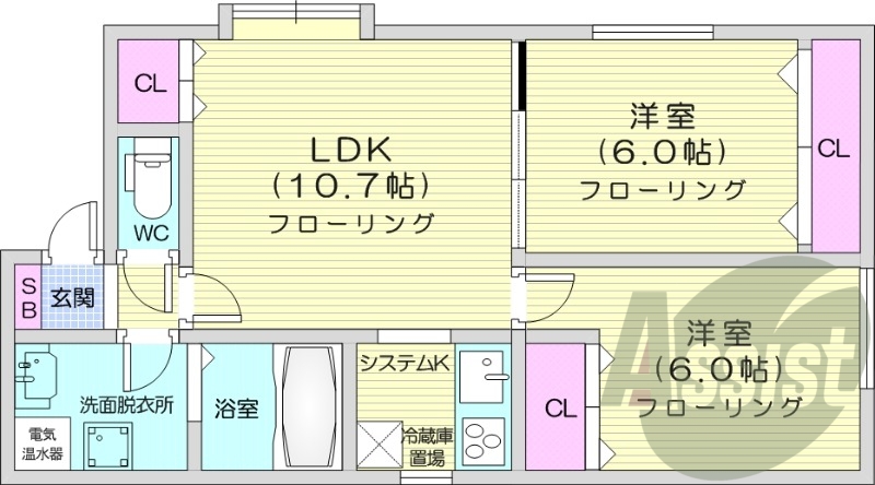 2階の間取り図