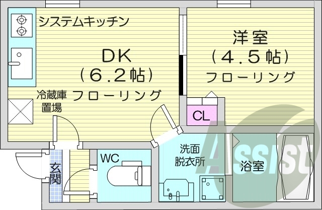 1DK、エアコン、独立洗面台、灯油暖房