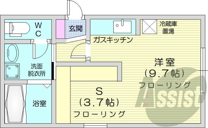 1LDK、ネット無料、オートロック、トランクルーム