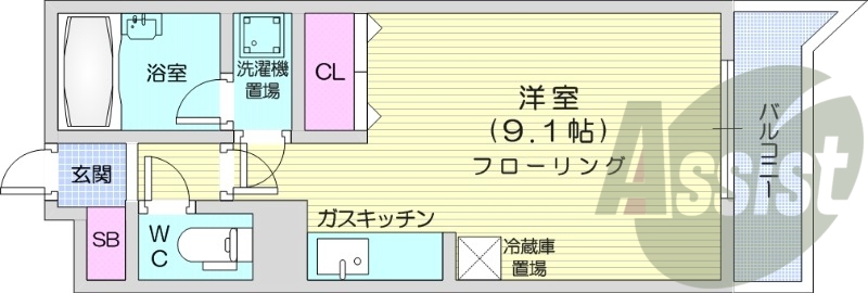 1R、ネット無料、オートロック、防犯カメラ