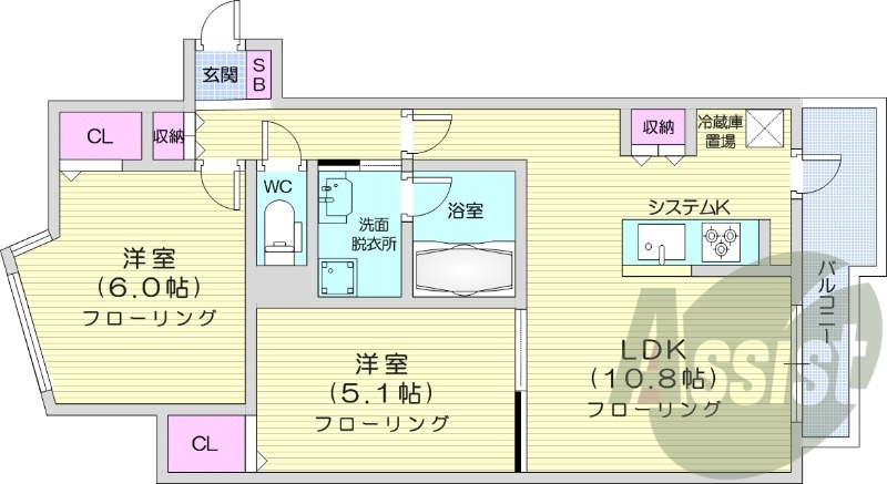 2階の間取り図