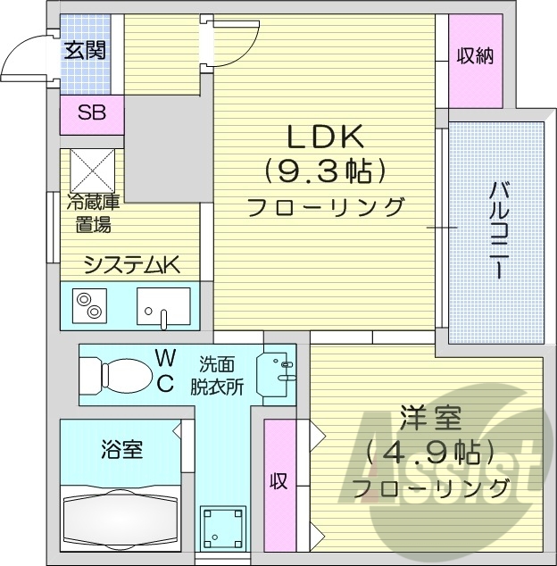 1LDK、オートロック、シャンプードレッサー