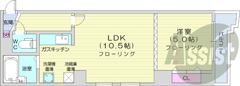 1LDK、オートロック、ネット無料、オートロック