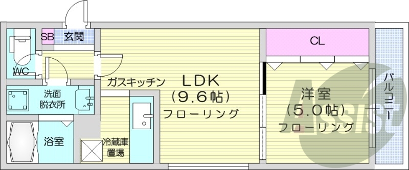 1LDK、エアコン、ペット可、
