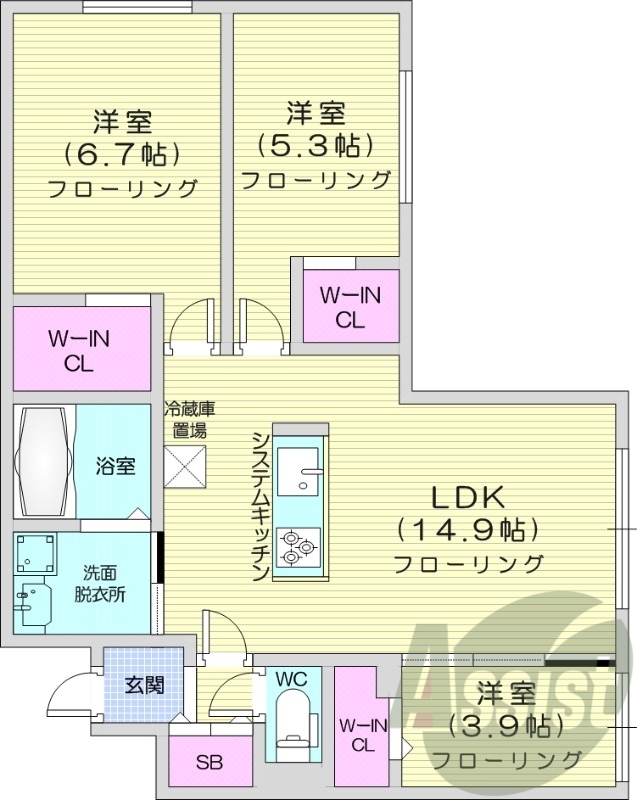 1階の間取り図