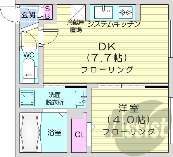 1DK、エアコン、灯油暖房、ネット使用料無料