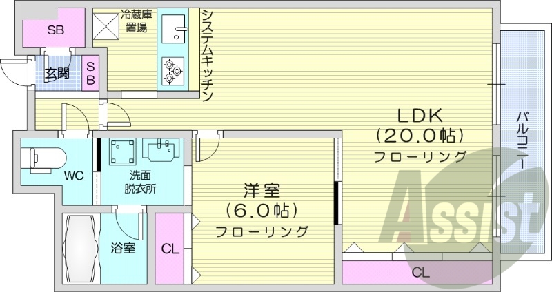 1LDK、収納、灯油暖房、ペット相談可