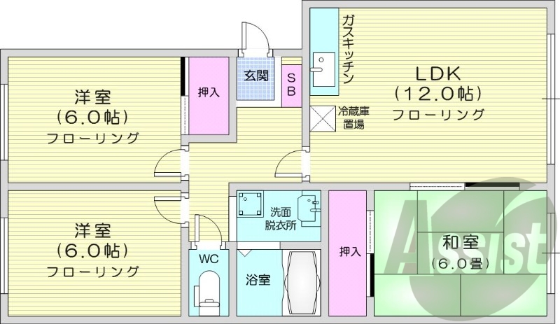 1階の間取り図