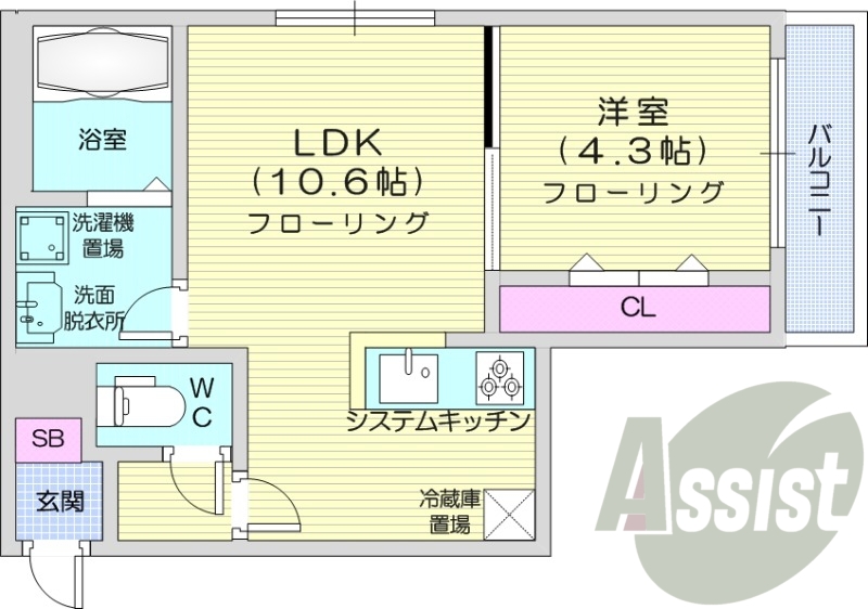 1LDK、都市ガス、ネット無料、エアコン、追い焚き。