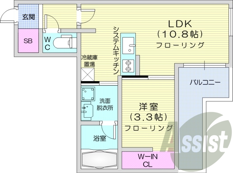 1LDK、エアコン、ペット可、浴室乾燥機