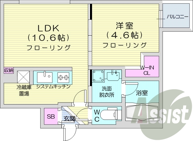 1LDK、エアコン、ペット可、浴室乾燥機