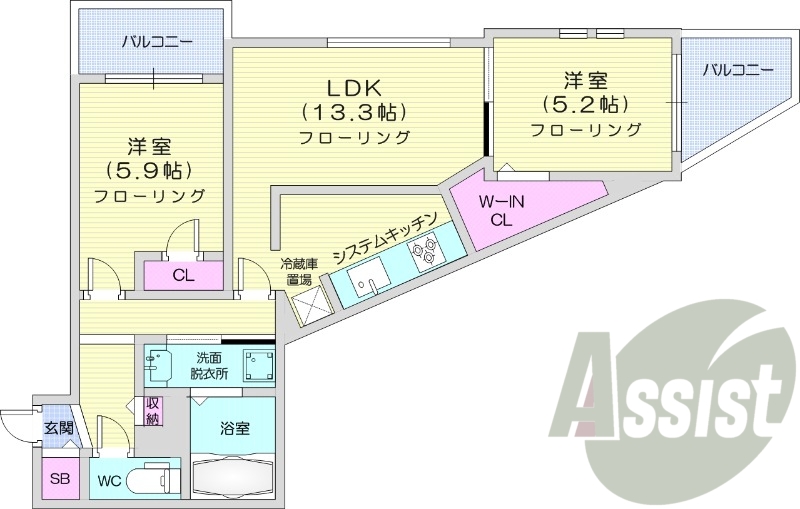 2LDK、エアコン、ガス暖房、都市ガス、追い焚き