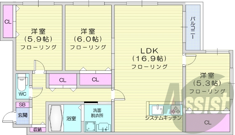 3階の間取り図