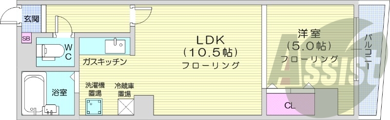 1LDK、オートロック、ネット無料、オートロック