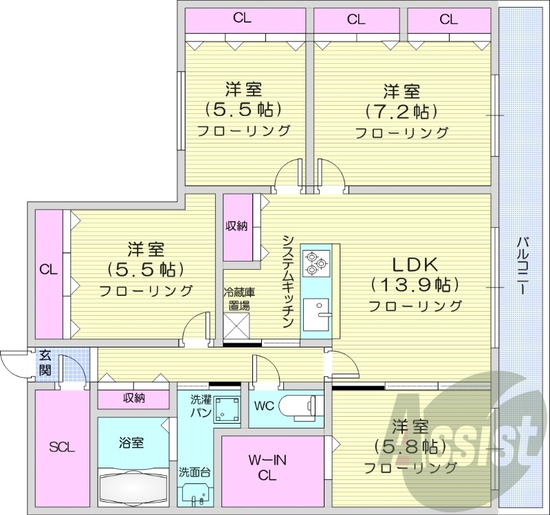 4階の間取り図