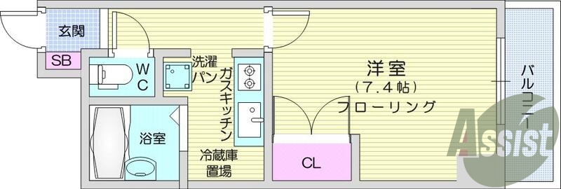 1Ｋ、オートロック、防犯カメラ、エレベーター、バストイレ別
