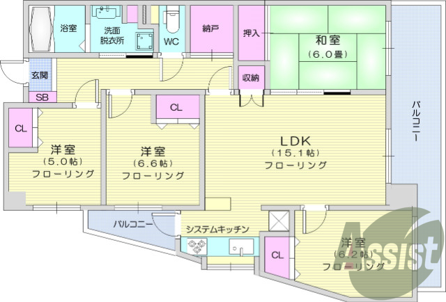4SLDK、南向き、角部屋、閑静な住宅街、楽器相談