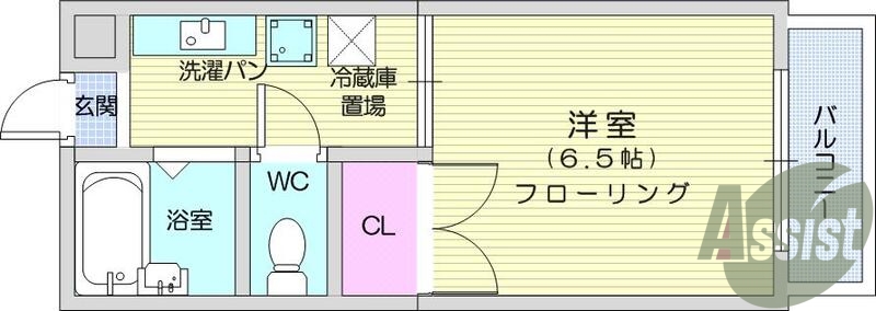 1Ｋ、エアコン、バルコニー、洗濯機置場、閑静な住宅街