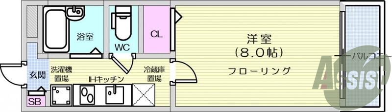 1K、オートロック、システムキッチン、光ファイバー、エアコン