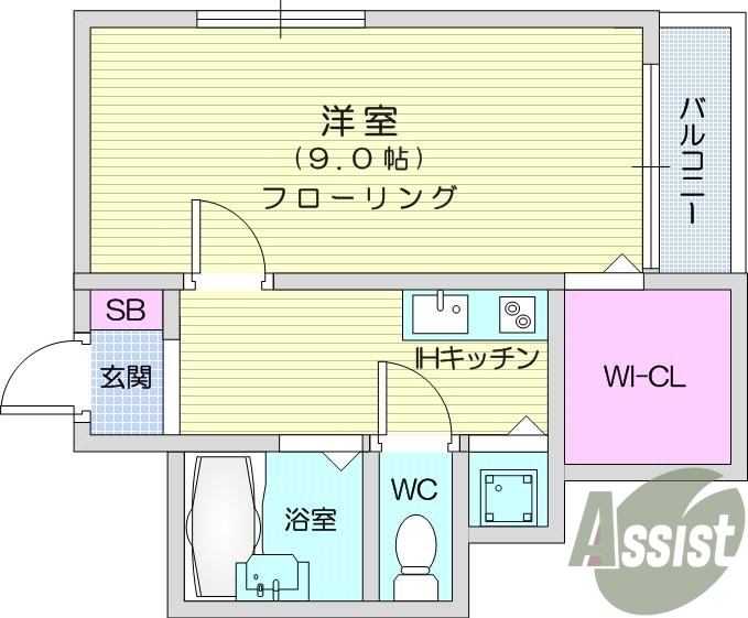 １K、新築、モニター付インターホン、IHコンロ、追い焚き機能