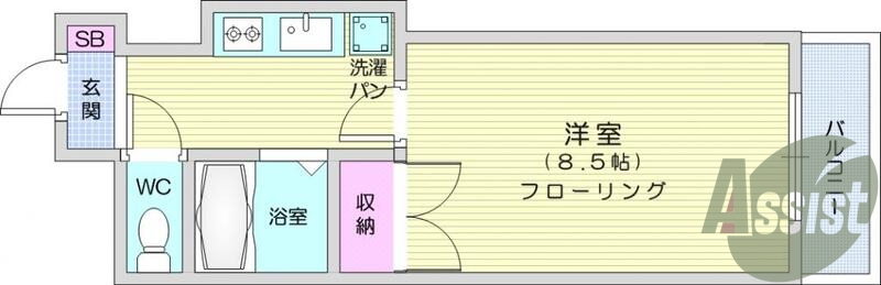 写真は別室です。1ｋ、角部屋、IHクッキングヒーター付き