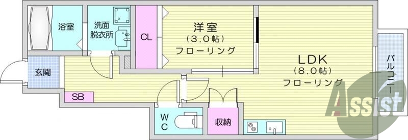 １ＬＤＫ、クローゼット、浴室乾燥、追炊き、エアコン