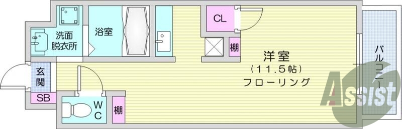 １Ｒ、セパレート、独立洗面、エレベーター、収納スペース